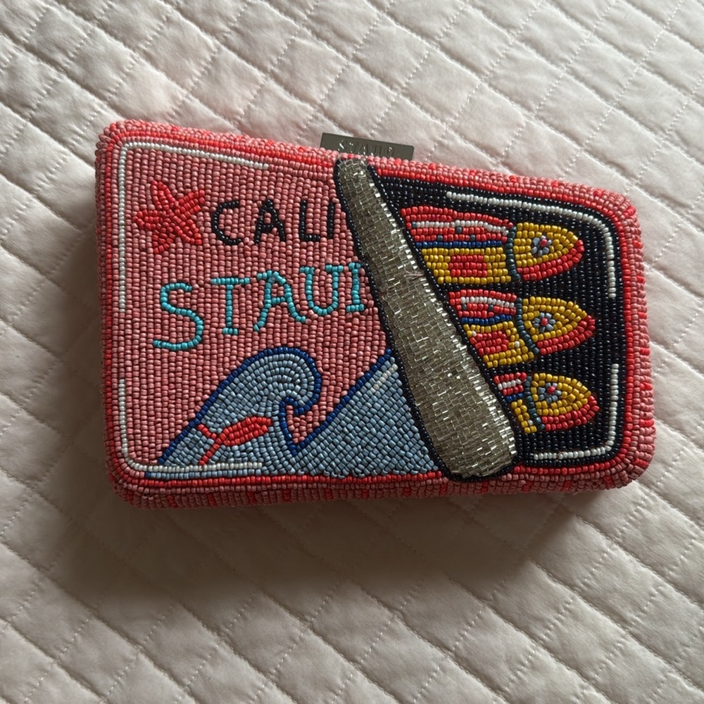 Staud Carmella Sardine Beaded Clutch Bag - image 2